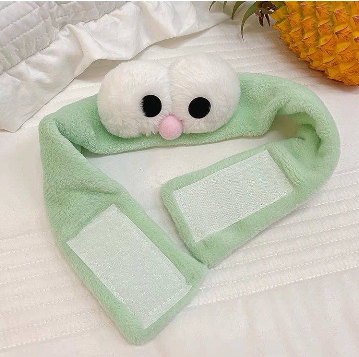 Cute Big Eyes Green Postpartum Face Wash Headband undefined