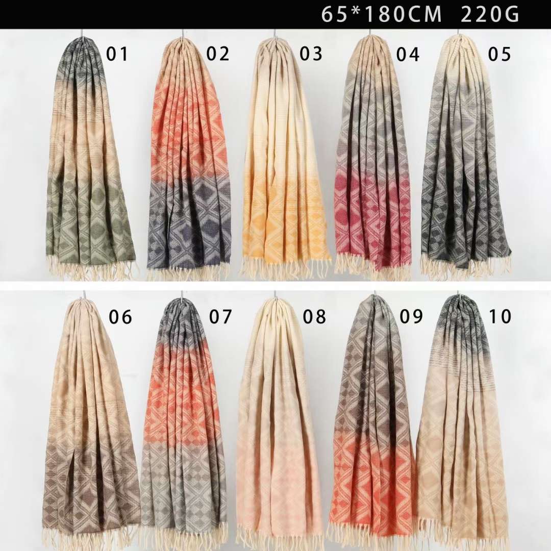 Wholesale of 2023's best-selling knitted jacquard scarves, women's shawls and cross-border scarves for foreign trade detail image 5