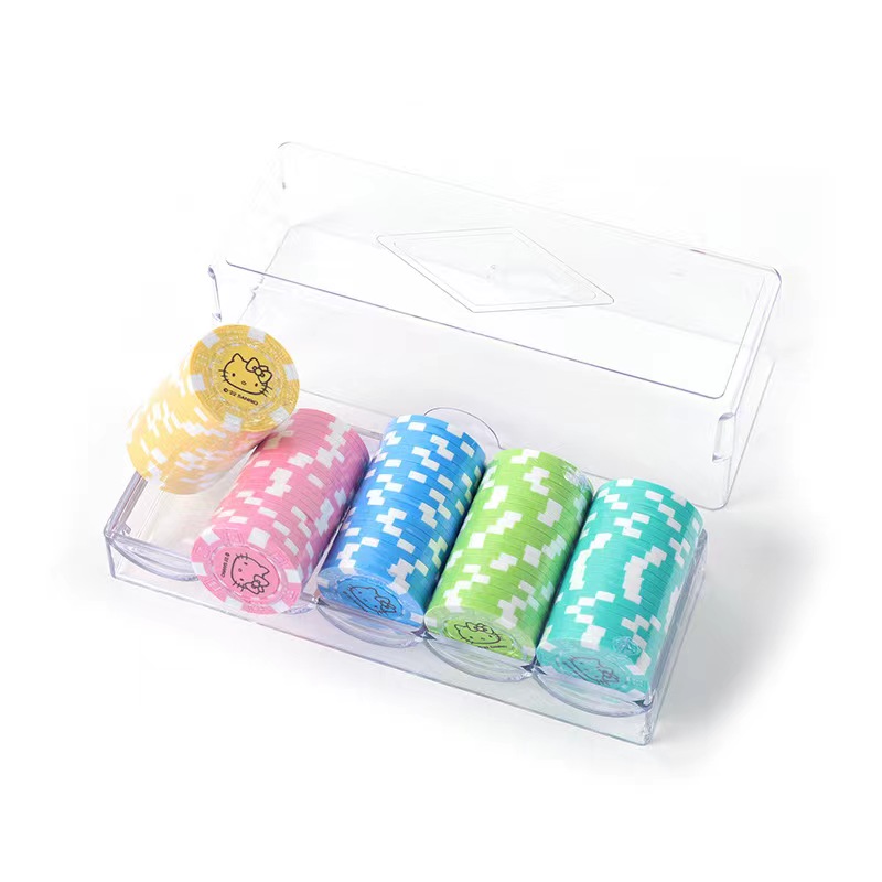 Officially authorized Hello kitty cartoon chip Macaron-colored ABS material entertainment token chip is available in stock Specification image