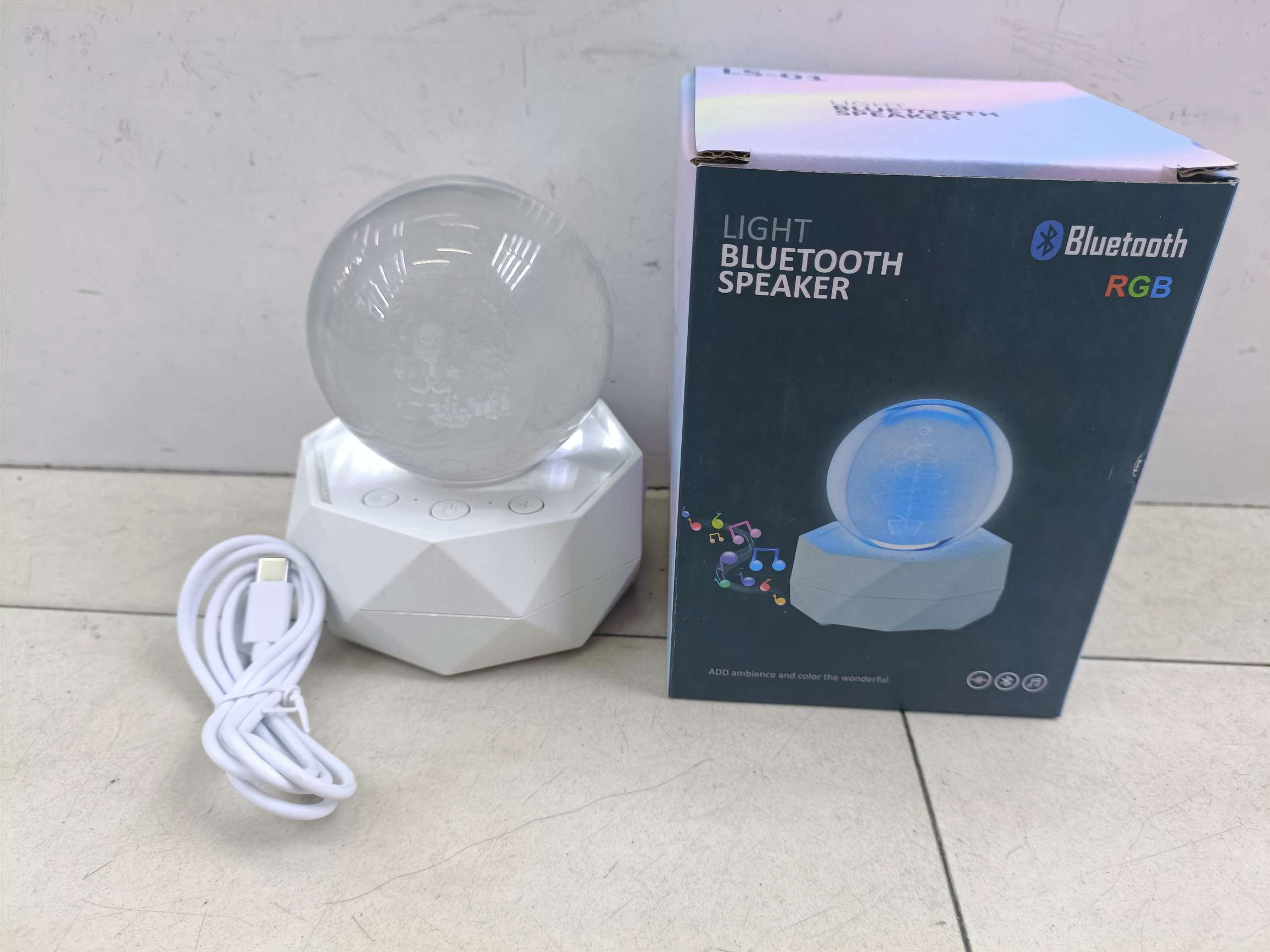 水晶球八边形灯座蓝牙音箱 水晶球图案多样