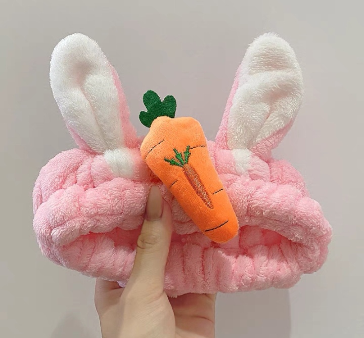 Cute Long Ears Rabbit Carrot Face Wash Headband Six Colors undefined