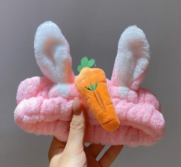 Cute Long Ears Rabbit Carrot Face Wash Headband Six Colors undefined