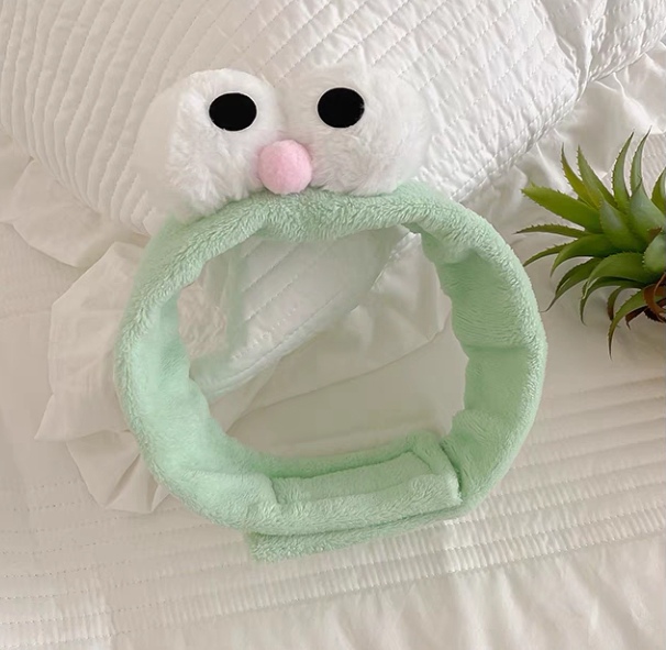 Cute Big Eyes Green Postpartum Face Wash Headband Item Picture
