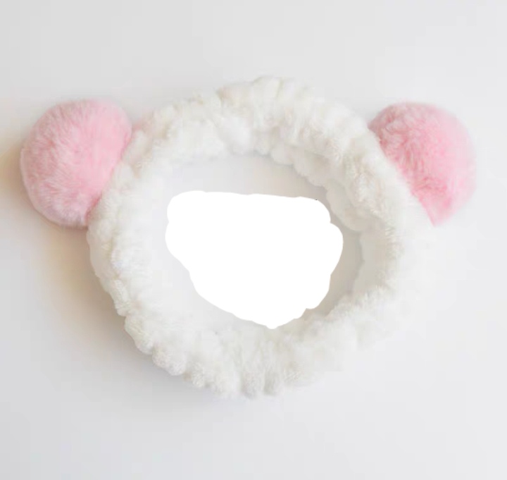 Rabbit Hair Big Hair Ball Face Wash Hair Band Seven Colors Application Scenario