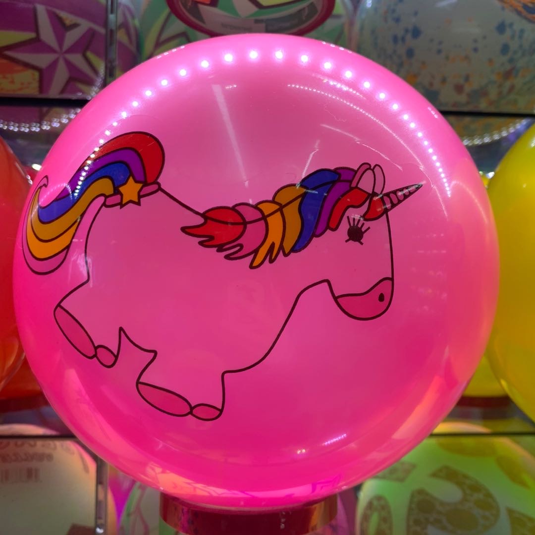 粉红色半透明充气气球儿童玩具印花球批发
