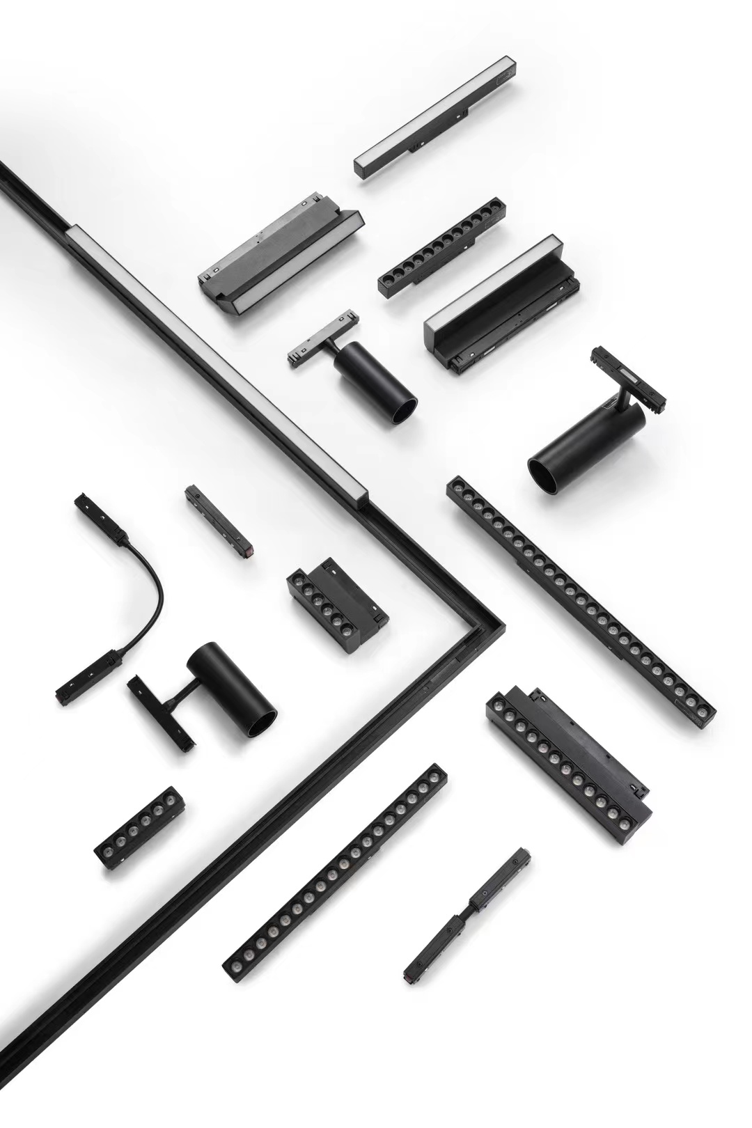 LED磁吸轨道灯格栅灯泛光灯聚光灯射灯线条灯