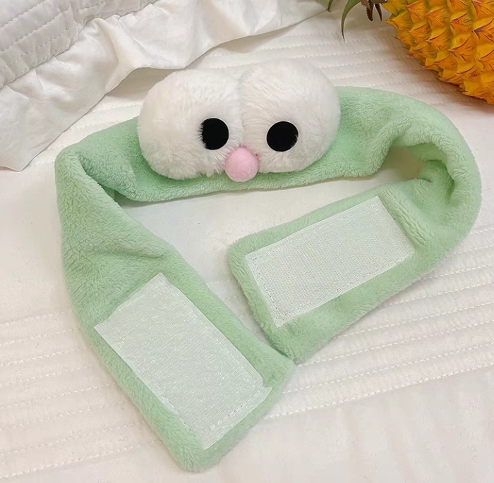 Cute Big Eyes Green Postpartum Face Wash Headband undefined