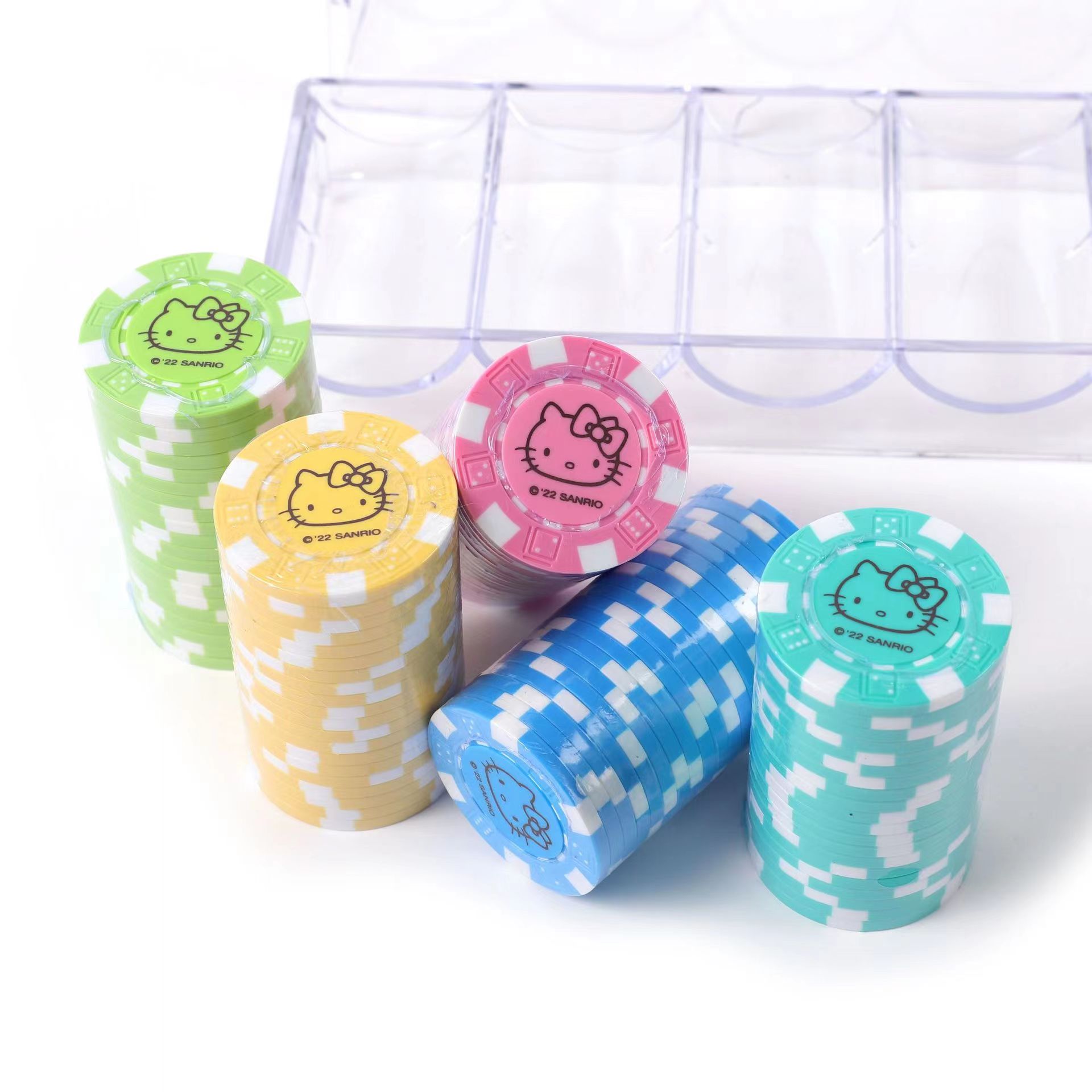 Officially authorized Hello kitty cartoon chip Macaron-colored ABS material entertainment token chip is available in stock
