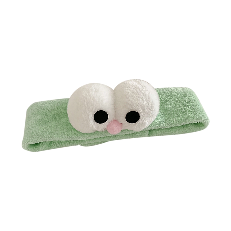 Cute Big Eyes Green Postpartum Face Wash Headband undefined
