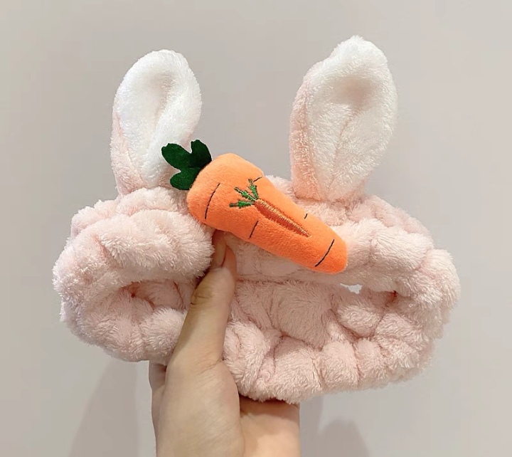 Cute Long Ears Rabbit Carrot Face Wash Headband Six Colors undefined