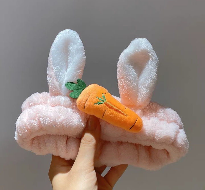 Cute Long Ears Rabbit Carrot Face Wash Headband Six Colors undefined