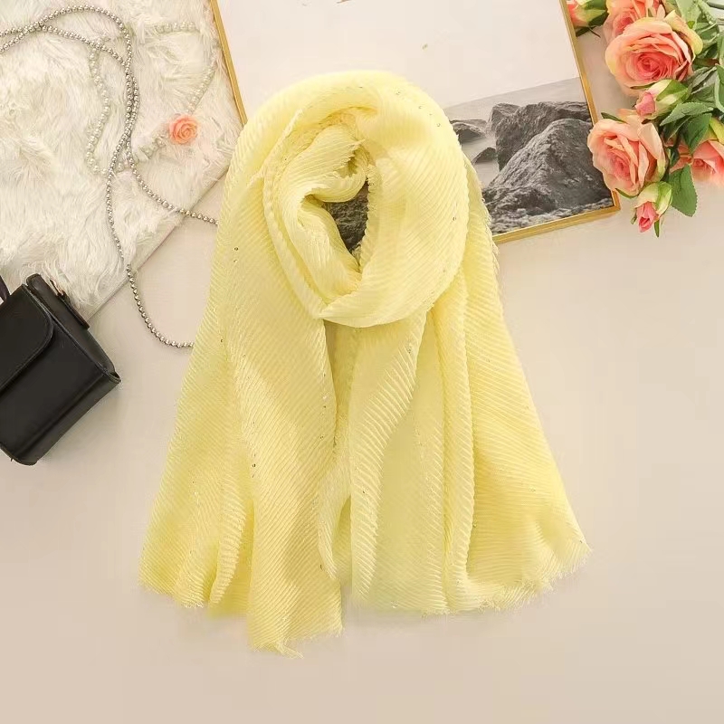 Wholesale 2023 cross-border best-selling solid-color sequined scarves, women's scarves, elegant silk scarves