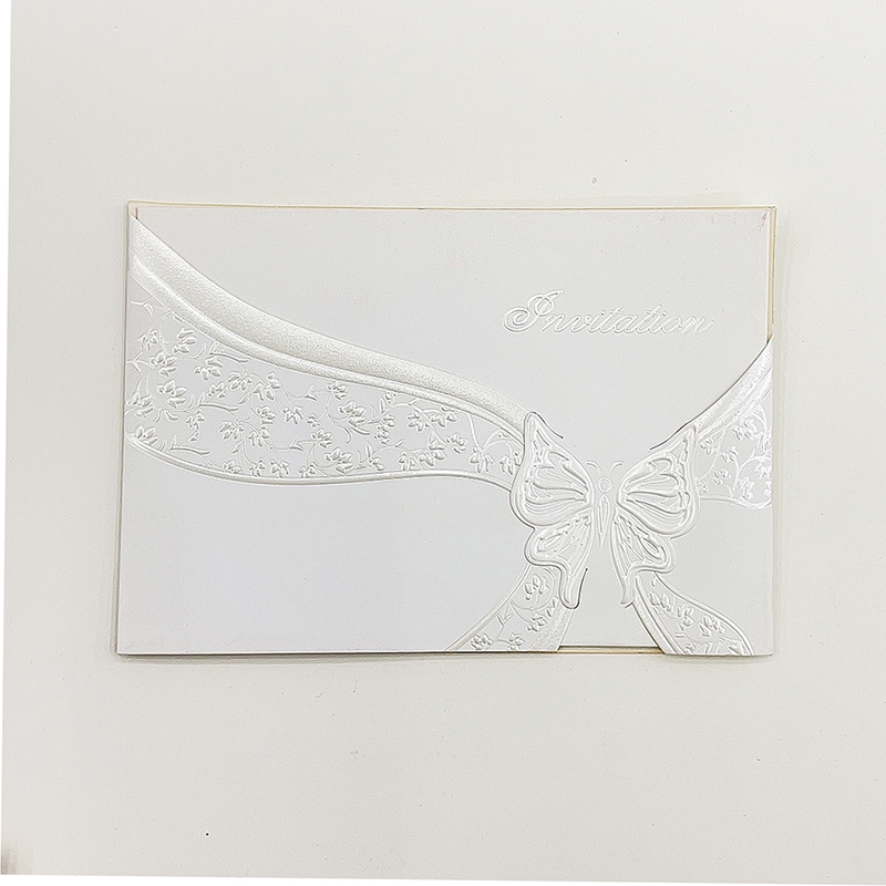 Customized simple and personalized yellow, white, red and purple butterfly-shaped card inserts, wedding invitations, business invitations, birthday party invitations. Factory direct sales and wholesale Specification image