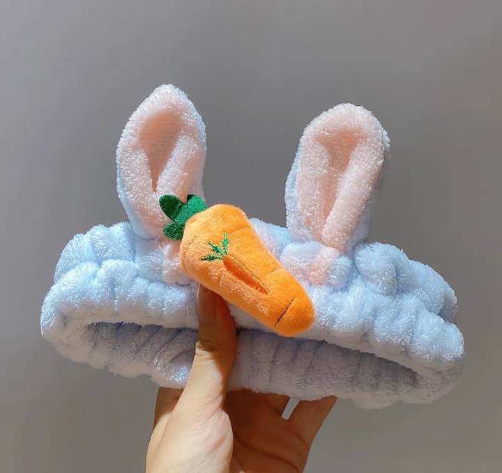 Cute Long Ears Rabbit Carrot Face Wash Headband Six Colors undefined