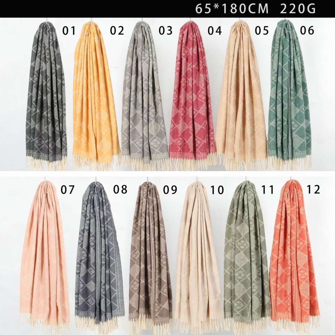 Wholesale of 2023's best-selling knitted jacquard scarves, women's shawls and cross-border scarves for foreign trade detail image 9