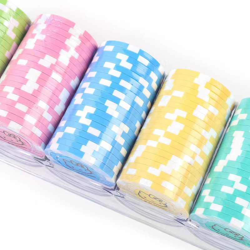 Officially authorized Hello kitty cartoon chip Macaron-colored ABS material entertainment token chip is available in stock Item Picture