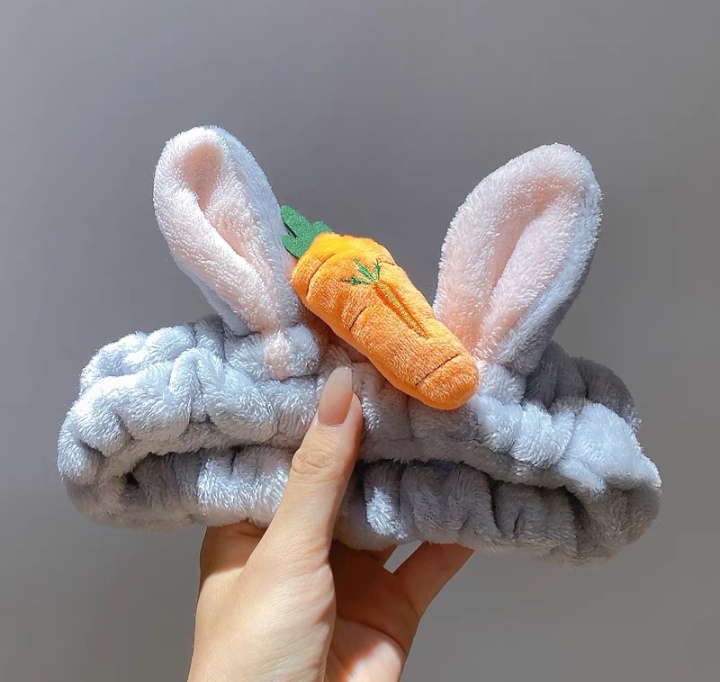 Cute Long Ears Rabbit Carrot Face Wash Headband Six Colors undefined
