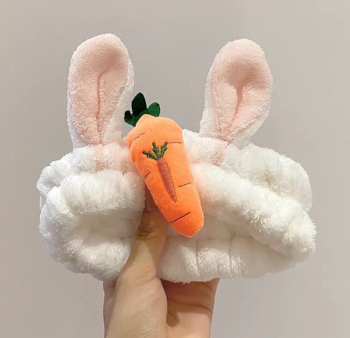 Cute Long Ears Rabbit Carrot Face Wash Headband Six Colors Specification drawing