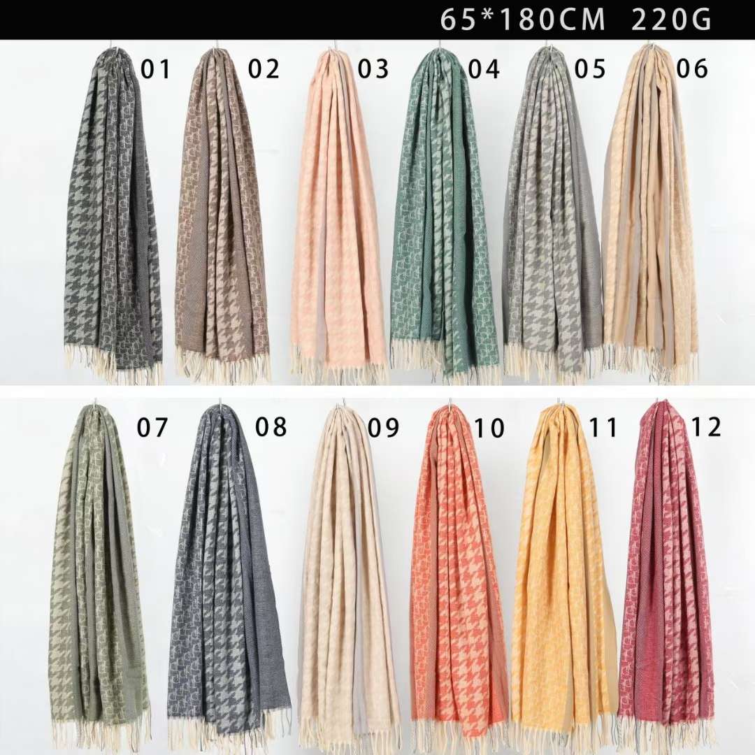 Wholesale of 2023's best-selling knitted jacquard scarves, women's shawls and cross-border scarves for foreign trade Item Picture