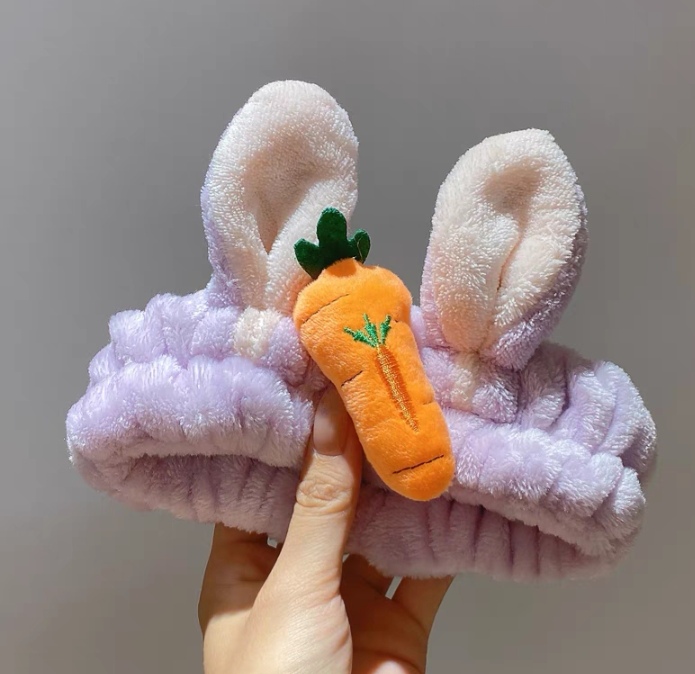 Cute Long Ears Rabbit Carrot Face Wash Headband Six Colors undefined