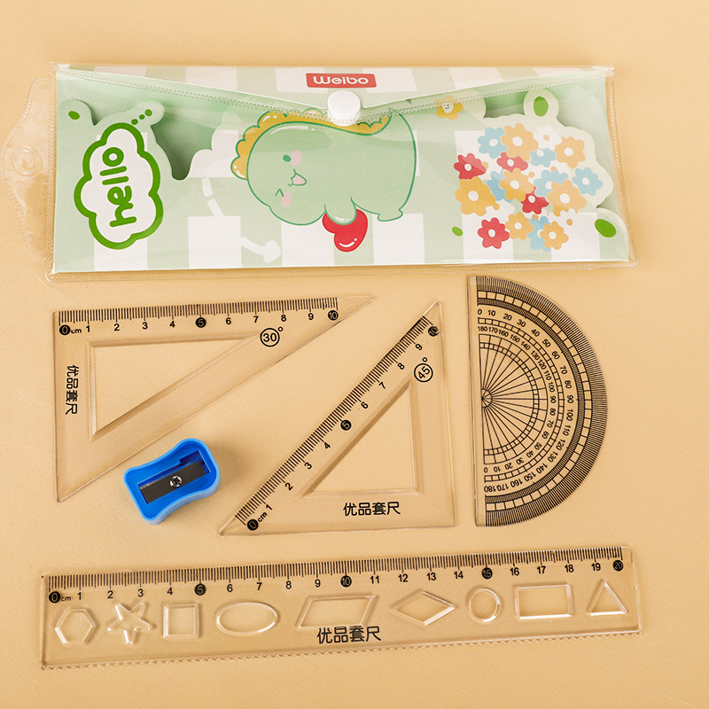 weibo Weibo Ruler, straight ruler set, ruler for primary school students, ruler customization, many learning tools Item Picture