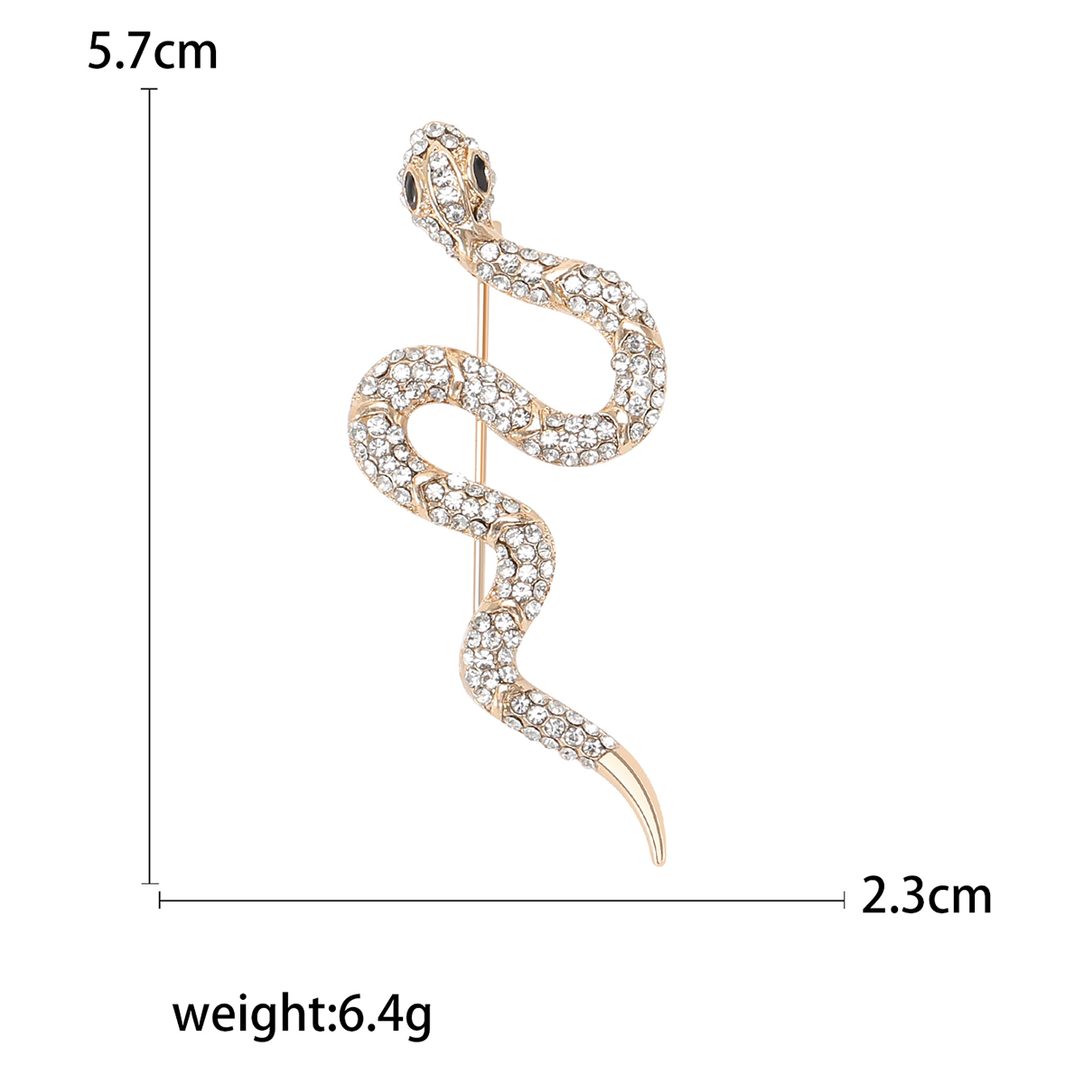 Factory direct sales, creative and light luxury new best-selling retro water diamond snake stainless steel brooch, anti-glare brooch, light luxury creative retro brooch, simple and fashionable accessory pin Application Scenario