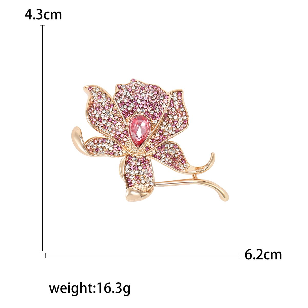 Factory direct sales, creative and light luxury new best-selling retro water diamond lotus stainless steel brooch, anti-glare, light luxury creative retro brooch, simple and fashionable accessory pin Application Scenario
