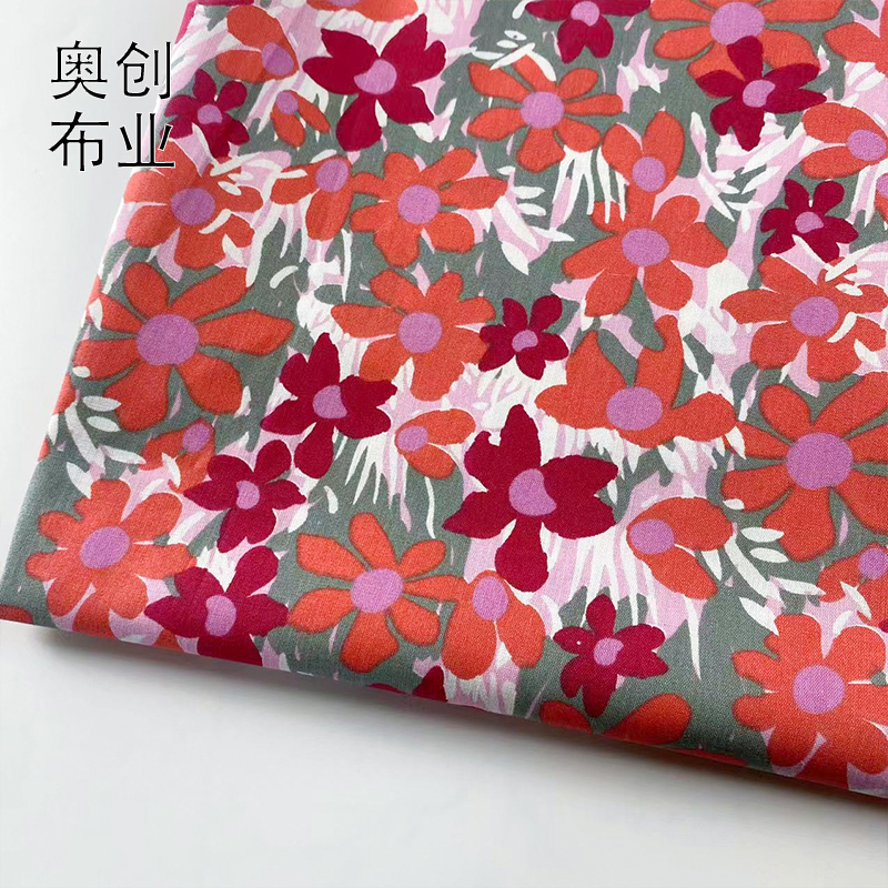 All-cotton poplin active printed country-style floral children's dress fabric, retro floral fabric summer hair accessory headscarf Application Scenario