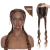New cross-border trade woven chemical fiber front lace wig with high-temperature silk and two large braids hair wigs Item Picture