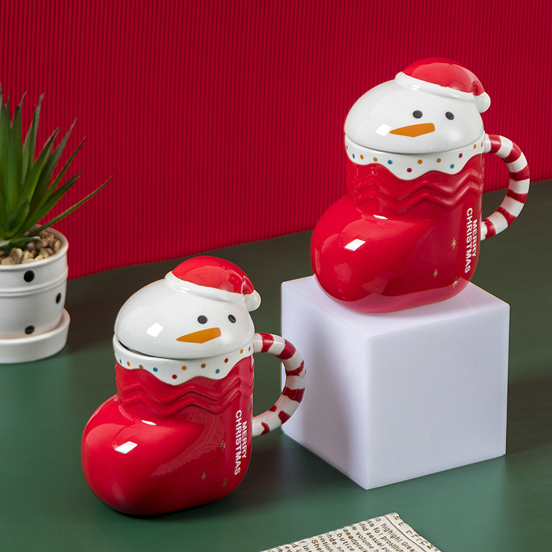 圣诞杯/陶瓷杯/马克杯/个性圣诞杯白底实物图