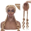 New cross-border trade woven chemical fiber front lace wig with high-temperature silk and two large braids hair wigs Specification image