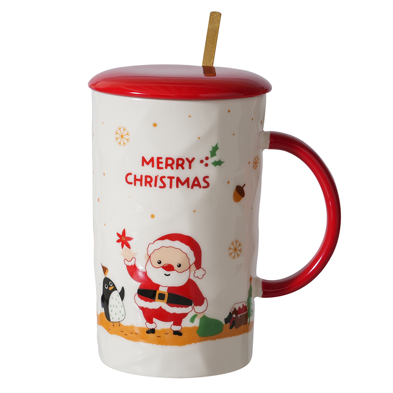 New design creative Santa Claus mugs, cute cups, ceramic coffee mugs, ceramic Christmas mugs with gift boxes