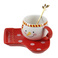 奢华创意圣诞老人袜子形状圣诞咖啡杯陶瓷马克杯和茶托套装图