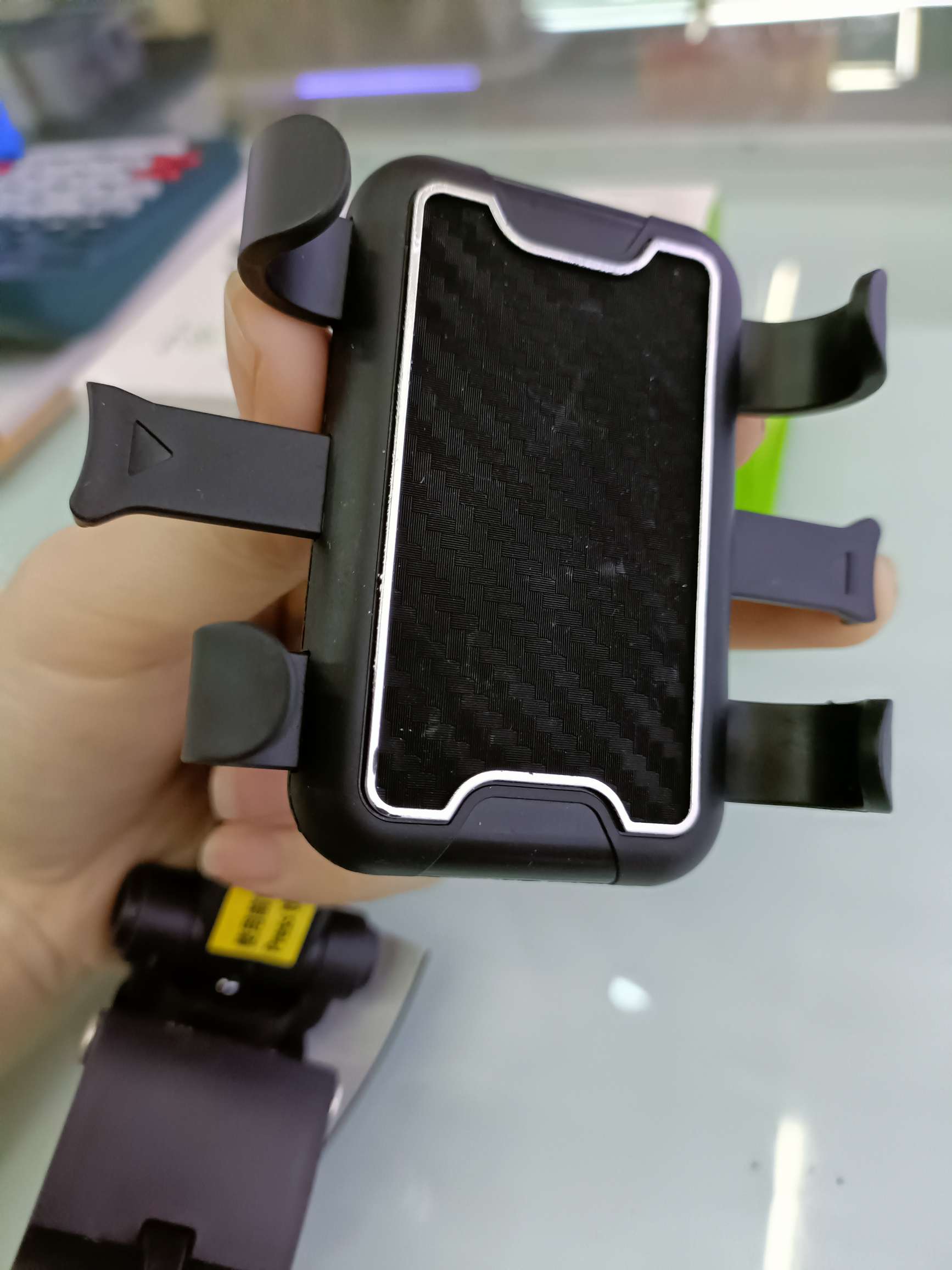 车载遮阳板手机支架 遮阳板支架 按扣弯折详情图7