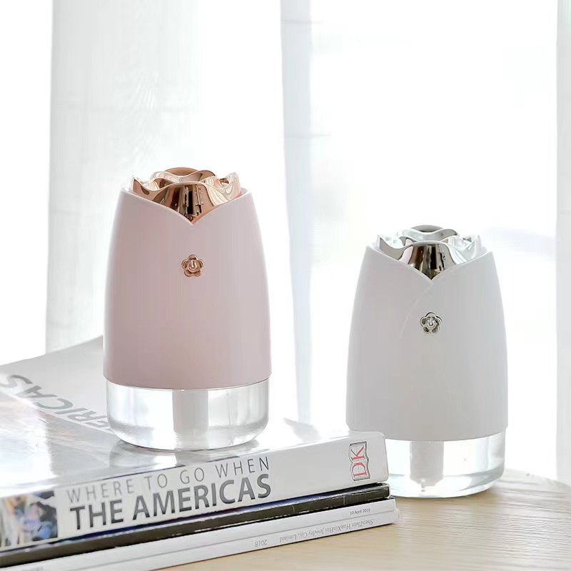 创意玫瑰USB迷你加湿器大喷雾静音雾化空气净化车载卧室保湿