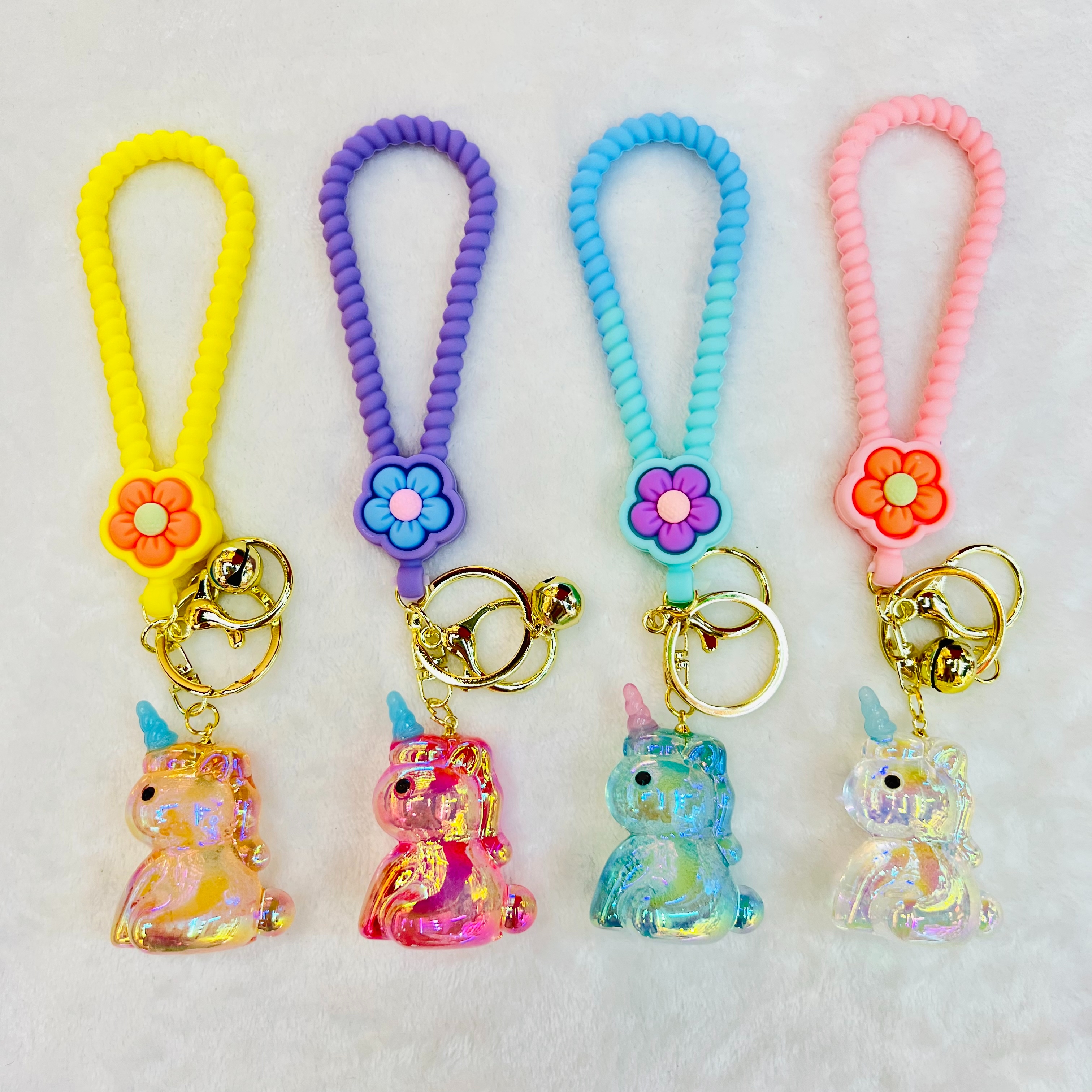 炫彩水晶独角兽钥匙扣时尚女士汽车钥匙挂件精致包包挂饰品网红情侣