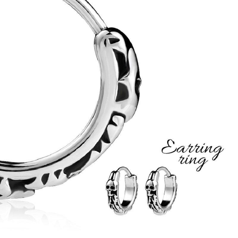 Changsheng Jewelry offers wholesale of personalized punk-style skull earrings, stainless steel ear rings and earrings details Picture
