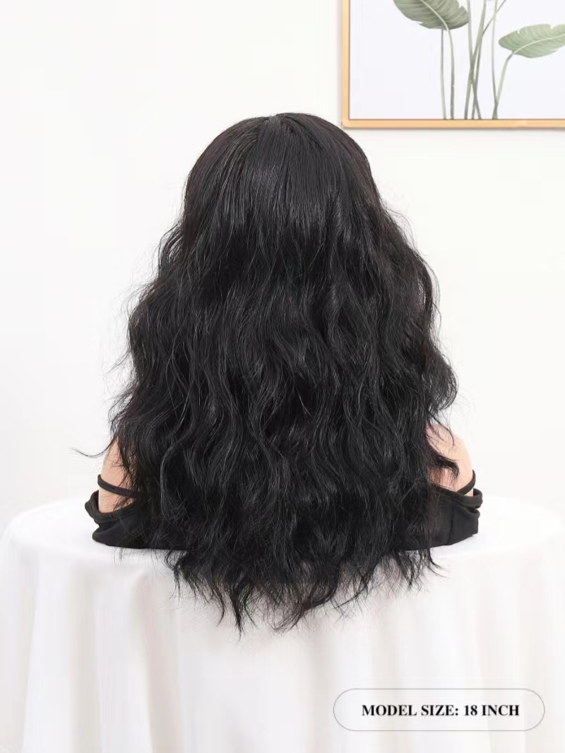New Black cross-country lace wig, slanted long roll wig, 360 lace wigs vendor Application Scenario