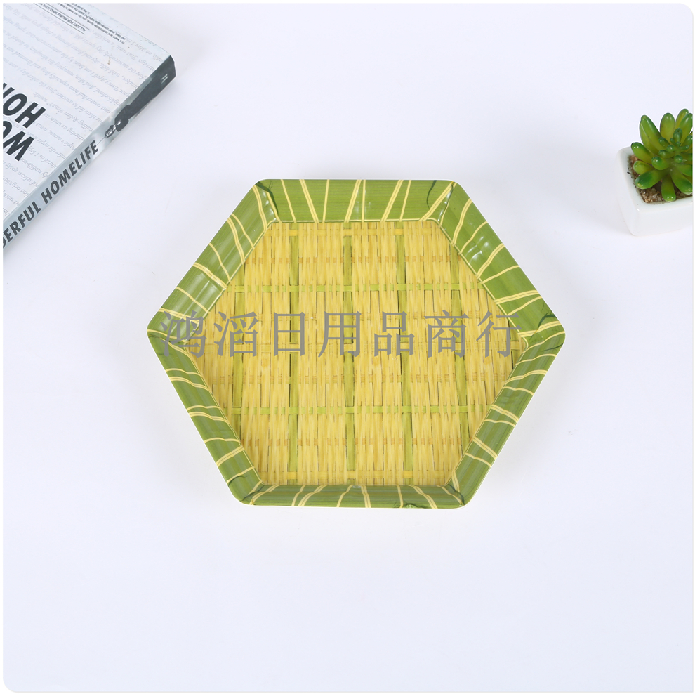 竹编盘/菜盘/密胺盘产品图