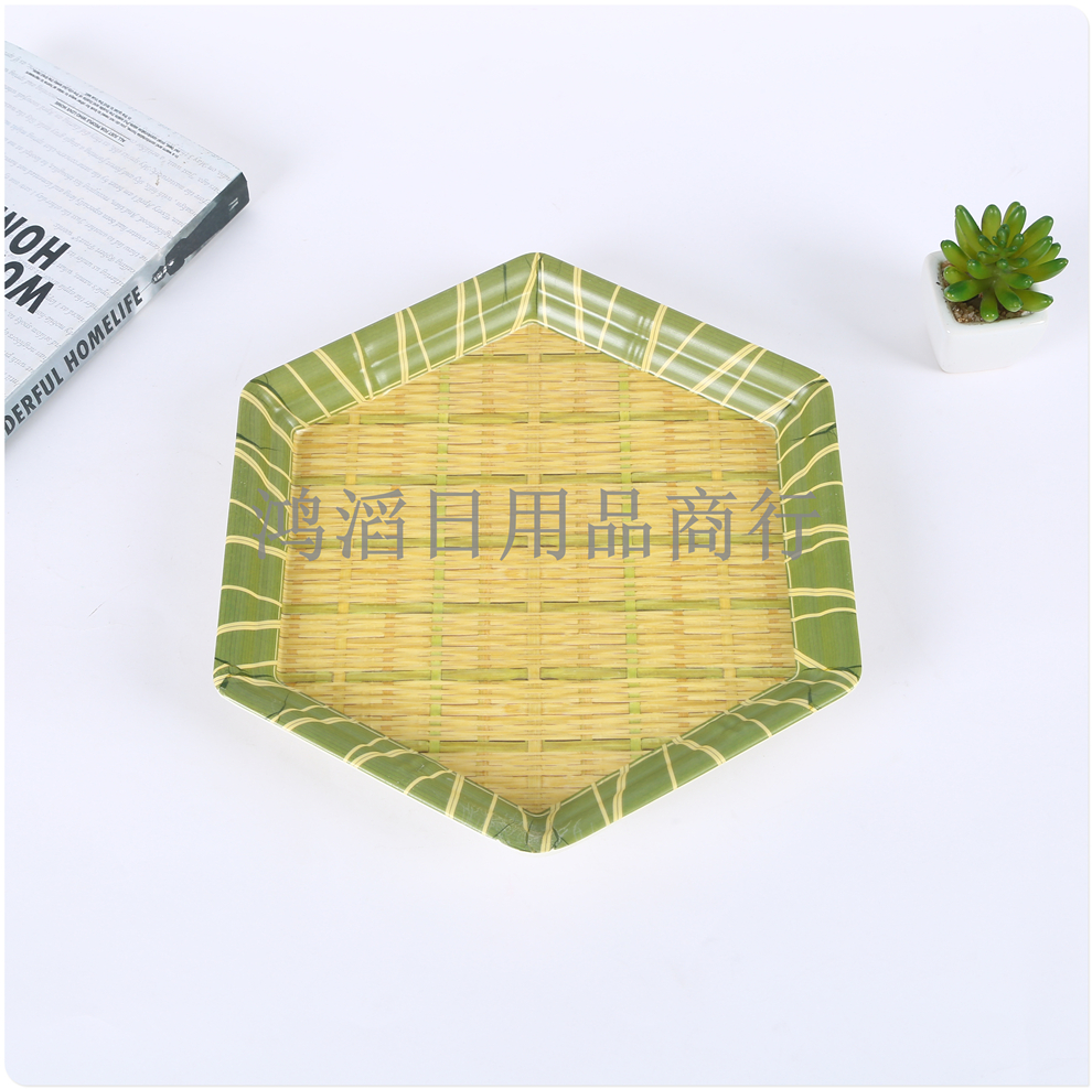 竹编盘/菜盘/密胺盘产品图