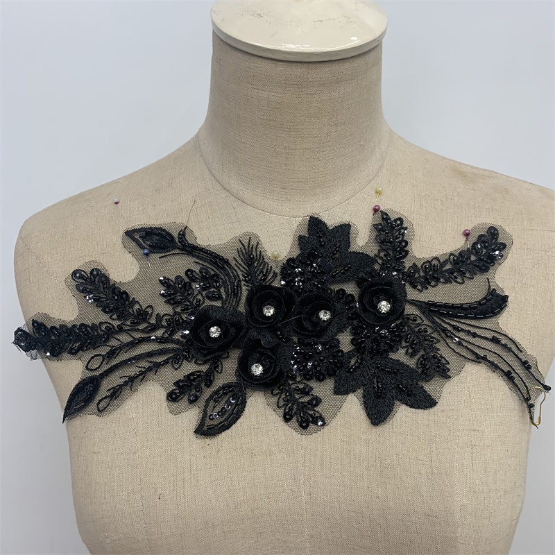 Beaded embroidery, lace applique, wedding dress and evening gown accessories