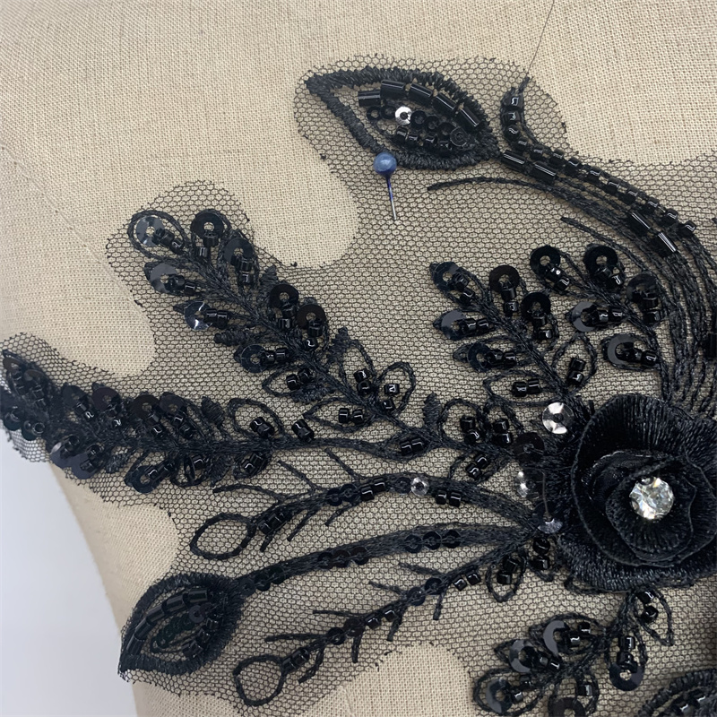 Beaded embroidery, lace applique, wedding dress and evening gown accessories Specification image