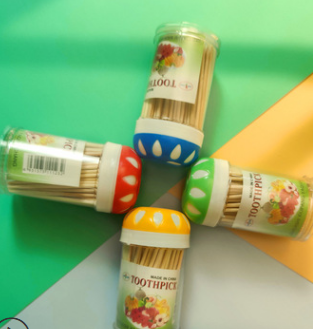 12 bottles of disposable double-headed toothpicks, snowflake toothpick tubes, bamboo toothpicks, street stall supply, wholesale for one or two yuan Specification image