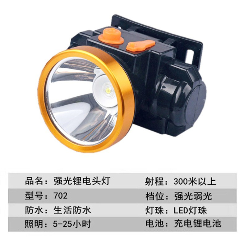 Strong lithium battery LED searchlight headlamp, rechargeable led emergency headlamp for construction sites, mini head-mounted flashlight. Yiwu procurement agency. Foreign trade currency. Wholesale. Mixed wholesale available details Picture
