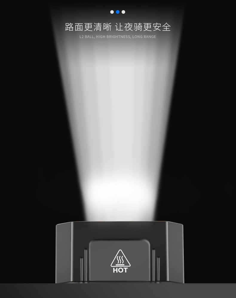 跨境LED强光自行车灯 带侧灯内置电池USB充电液晶显示屏自行车灯电量显示详情图1