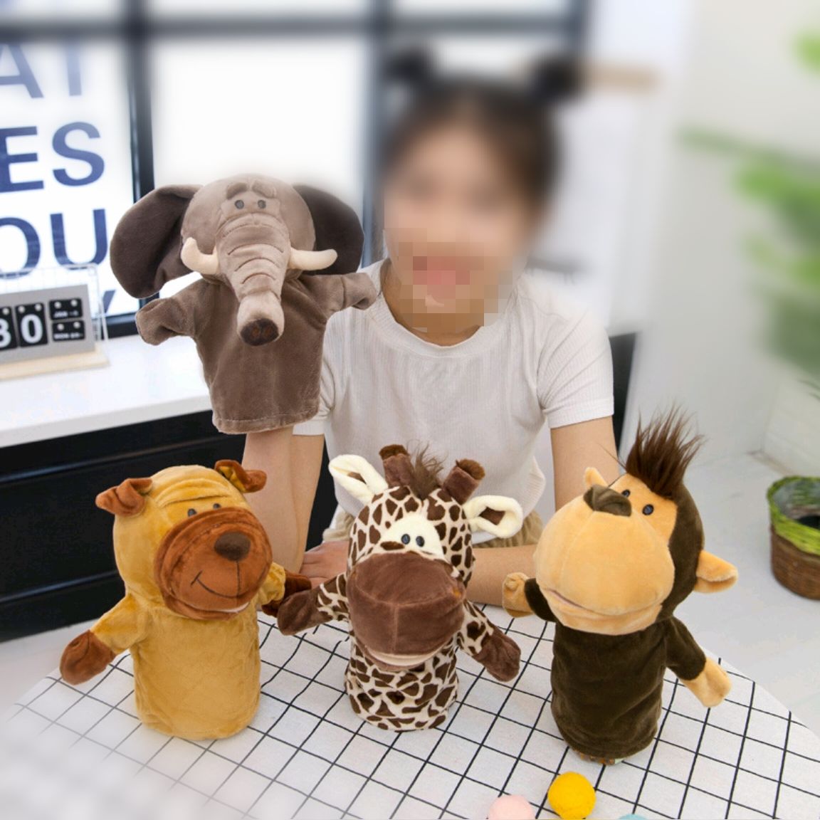 毛绒玩具公仔手偶玩偶游戏生肖手偶开口手偶玩具益智玩具讲故事手偶玩具