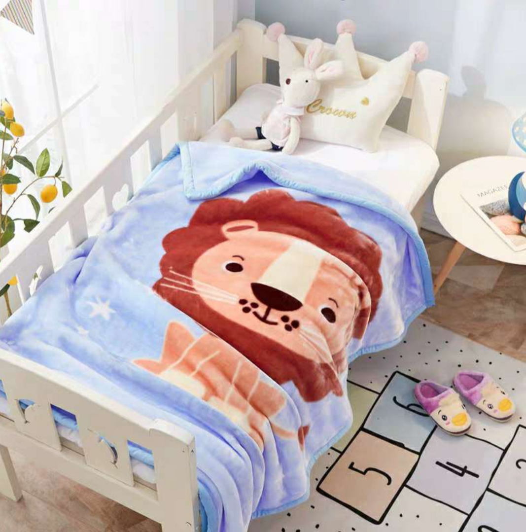 卡通印花法兰绒毯子儿童盖毯宝宝毛毯童毯可定做图