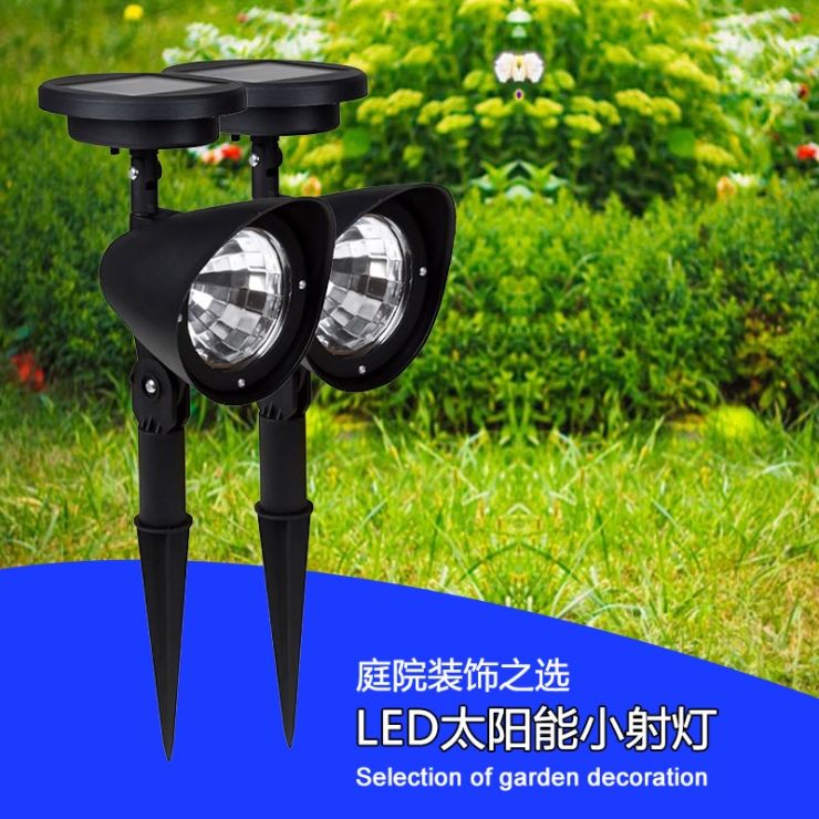 Solar lawn spotlights, courtyard landscape 7LED projection garden lights, garden ground sockets, outdoor waterproof grass lights details Picture