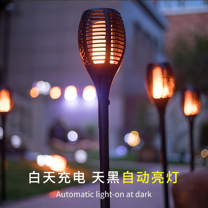 Solar-powered outdoor waterproof garden lights, lawn lights, garden LED decorative lights, villa ground torch lights, landscape lights