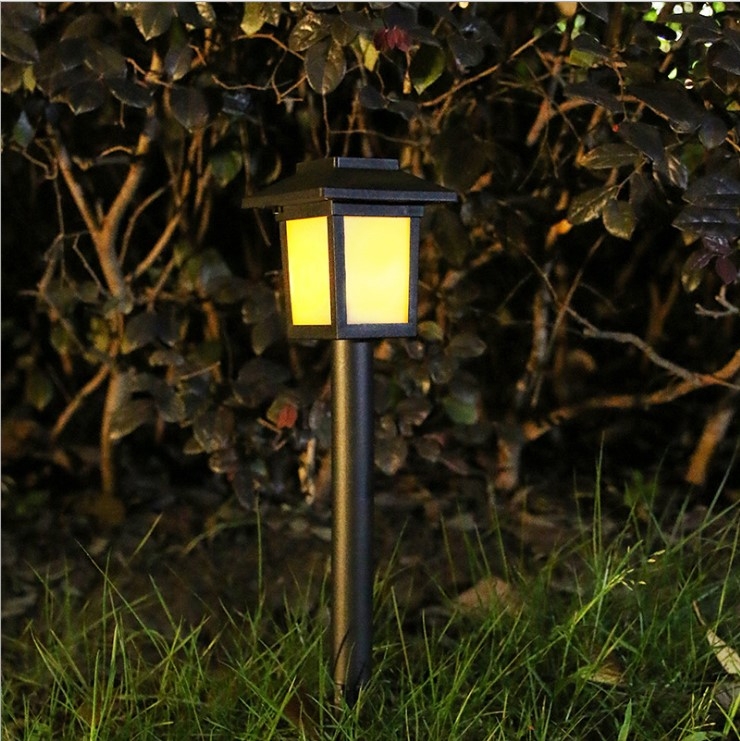 Solar outdoor garden lights, household waterproof garden and villa ground insert lawn lights, landscape decoration flame small palace lights Specification image